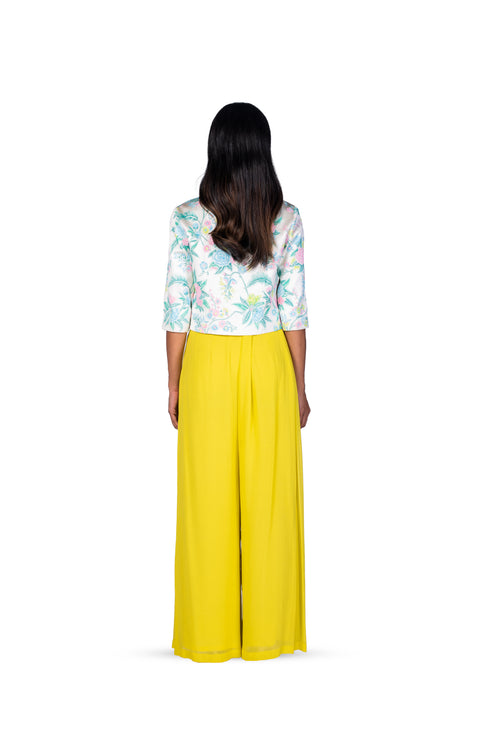 Multicolour handpainted short Jacket with Pants